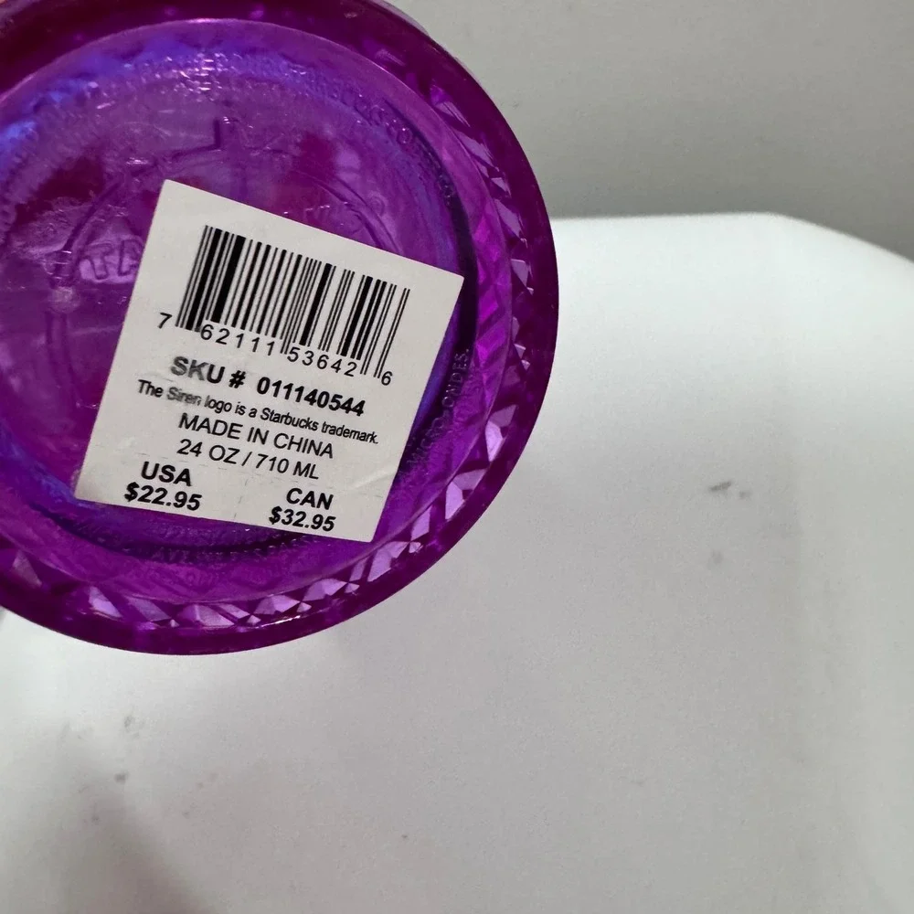 Starbucks Studded Tumbler Venti‎ 24oz Purple Iridescent New Cold Cup 011140544